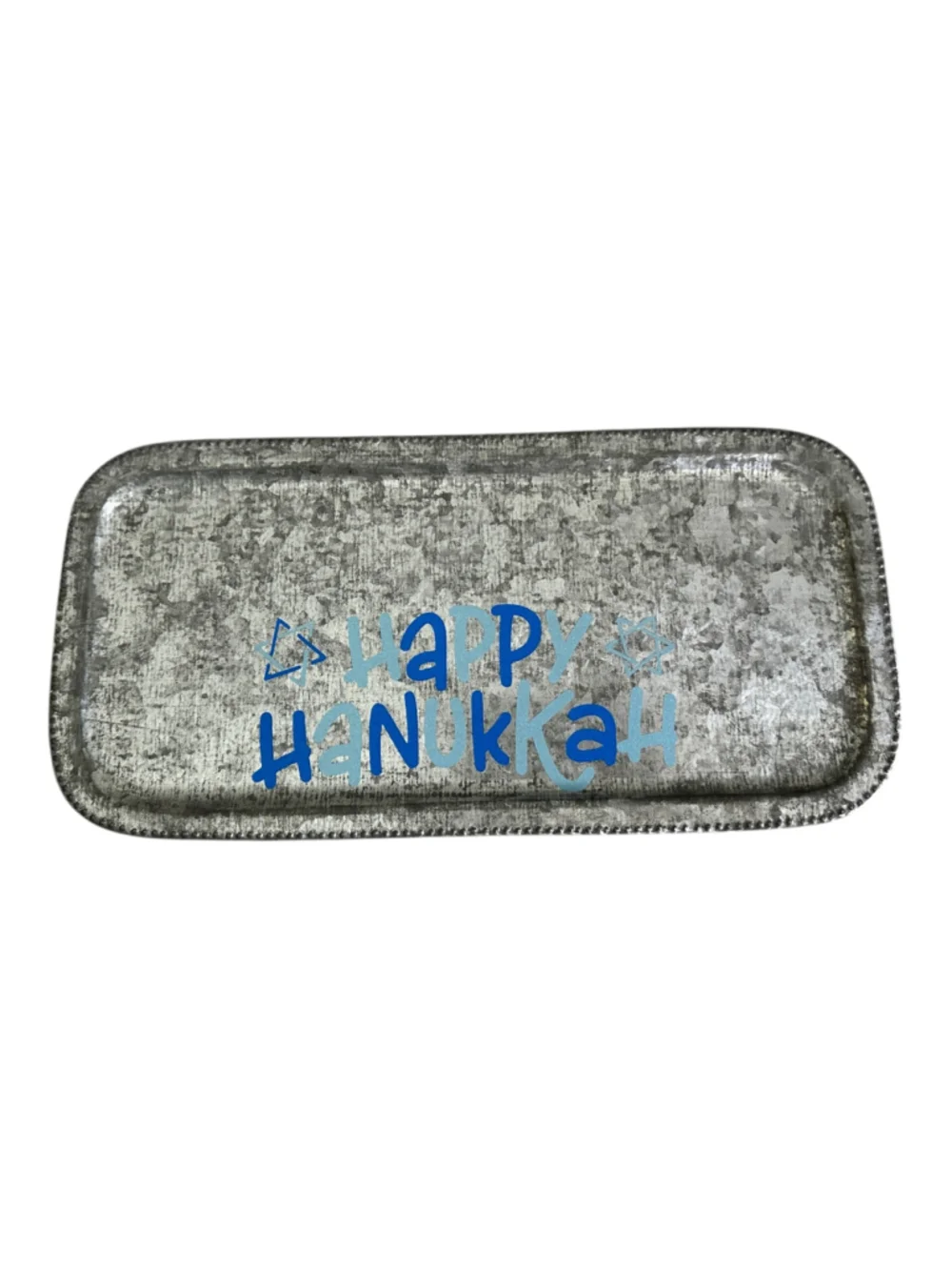 Galvanized Metal Hanukkah Menorah Drip Tray